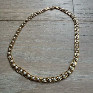 Avon Faux Gold & Pearl 19” Dainty Necklace